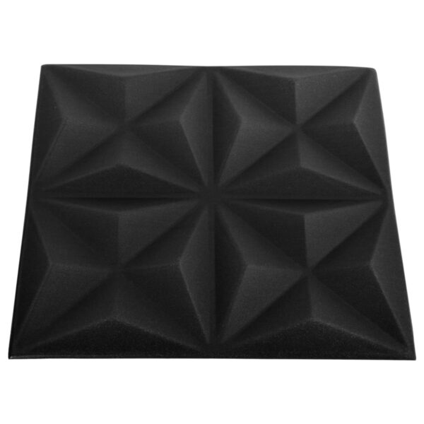 vidaXL 3D Wall Panels 48 pcs 19.7"x19.7" Origami Black 129.2 ftÂ² - Image 5