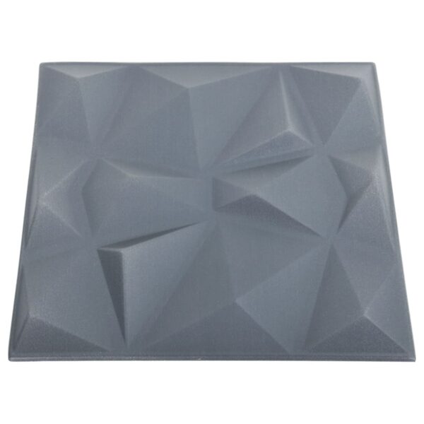 vidaXL 3D Wall Panels 24 pcs 19.7"x19.7" Diamond Gray 64.6 ftÂ² - Image 5