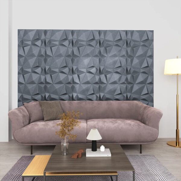 vidaXL 3D Wall Panels 24 pcs 19.7"x19.7" Diamond Gray 64.6 ftÂ²