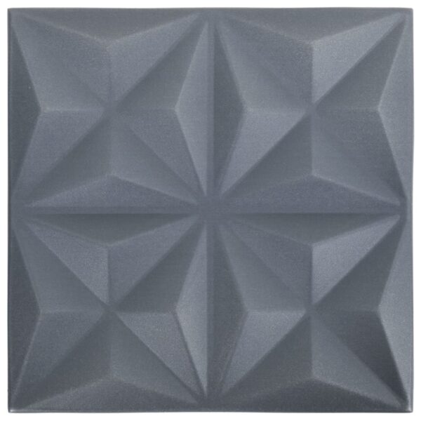 vidaXL 3D Wall Panels 24 pcs 19.7"x19.7" Origami Gray 64.6 ftÂ² - Image 2