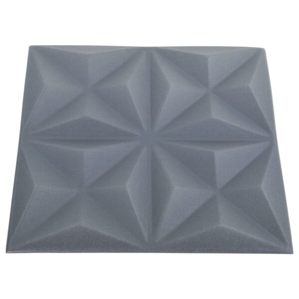 vidaXL 3D Wall Panels 24 pcs 19.7"x19.7" Origami Gray 64.6 ftÂ² - Image 5