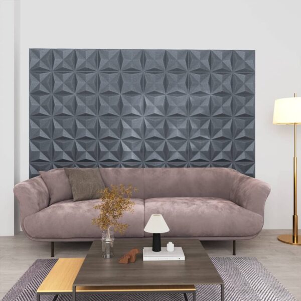 vidaXL 3D Wall Panels 24 pcs 19.7"x19.7" Origami Gray 64.6 ftÂ²