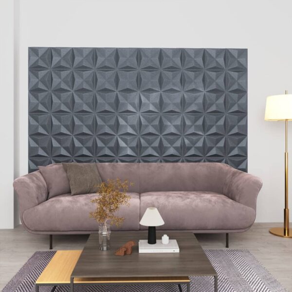 vidaXL 3D Wall Panels 48 pcs 19.7"x19.7" Origami Gray 129.2 ftÂ²