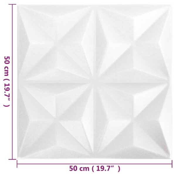 vidaXL 3D Wall Panels 12 pcs 19.7"x19.7" Origami White 32.3 ftÂ² - Image 6