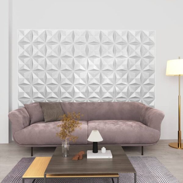 vidaXL 3D Wall Panels 12 pcs 19.7"x19.7" Origami White 32.3 ftÂ²