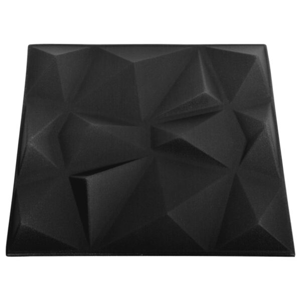 vidaXL 3D Wall Panels 12 pcs 19.7"x19.7" Diamond Black 32.3 ftÂ² - Image 5