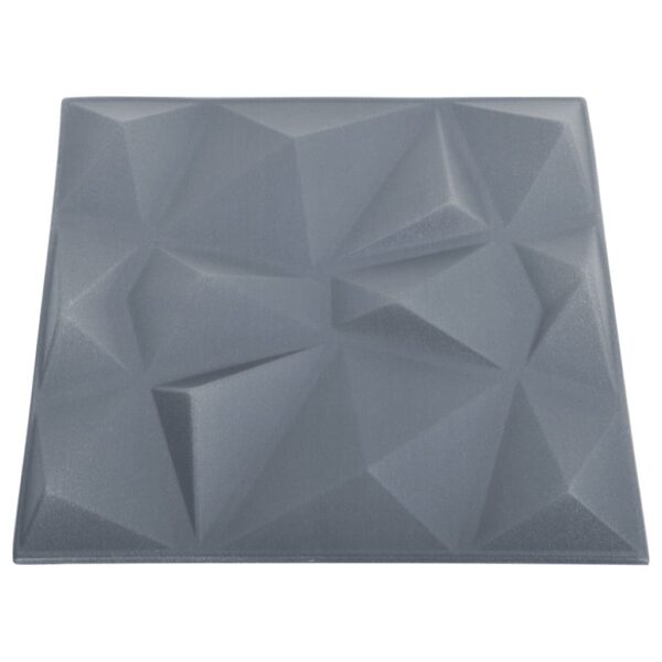 vidaXL 3D Wall Panels 12 pcs 19.7"x19.7" Diamond Gray 32.3 ftÂ² - Image 5