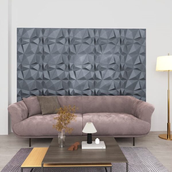 vidaXL 3D Wall Panels 12 pcs 19.7"x19.7" Diamond Gray 32.3 ftÂ²