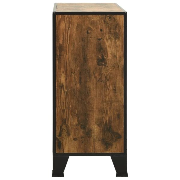 vidaXL Storage Cabinets 2 pcs Rustic Brown 28.3"x14.2"x32.3" Metal and MDF - Image 5