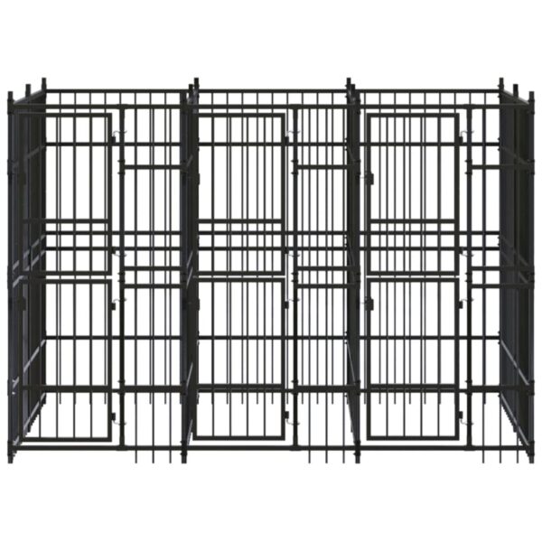 vidaXL Outdoor Dog Kennel Steel 59.5 ftÂ² - Image 2