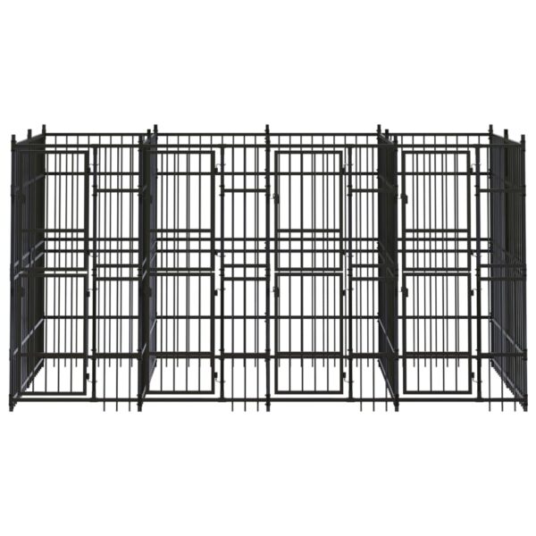 vidaXL Outdoor Dog Kennel Steel 79.3 ftÂ² - Image 2