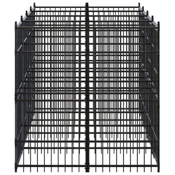 vidaXL Outdoor Dog Kennel Steel 79.3 ftÂ² - Image 3