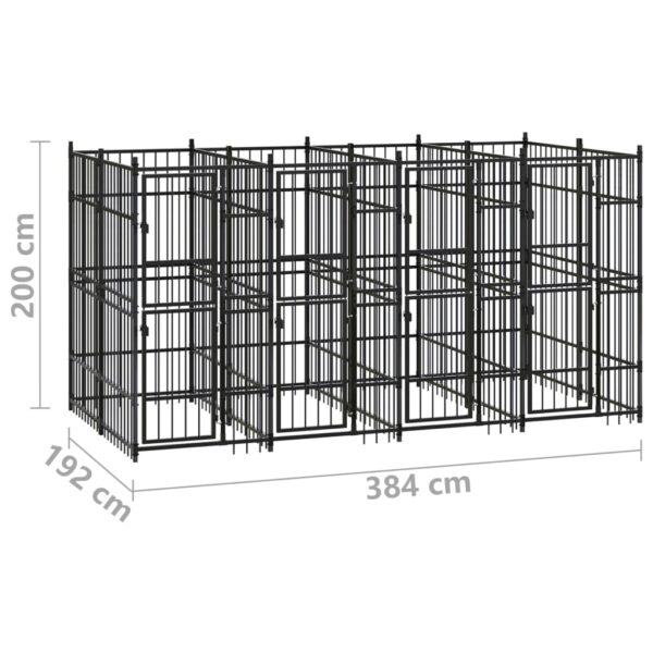 vidaXL Outdoor Dog Kennel Steel 79.3 ftÂ² - Image 7