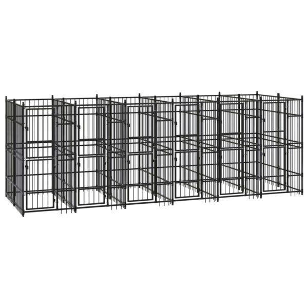 vidaXL Outdoor Dog Kennel Steel 119 ftÂ²