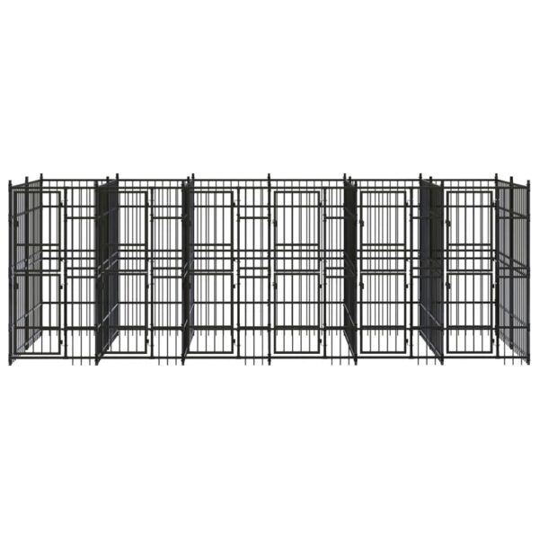 vidaXL Outdoor Dog Kennel Steel 119 ftÂ² - Image 2