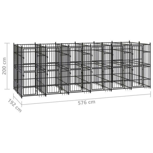 vidaXL Outdoor Dog Kennel Steel 119 ftÂ² - Image 7