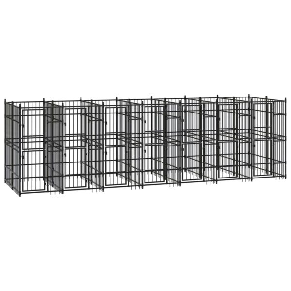 vidaXL Outdoor Dog Kennel Steel 138.9 ftÂ²