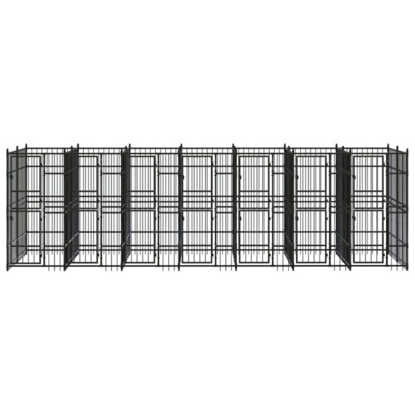 vidaXL Outdoor Dog Kennel Steel 138.9 ftÂ² - Image 2