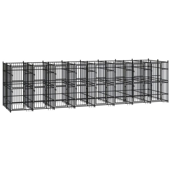 vidaXL Outdoor Dog Kennel Steel 158.8 ftÂ²