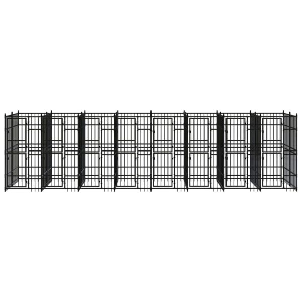 vidaXL Outdoor Dog Kennel Steel 158.8 ftÂ² - Image 2