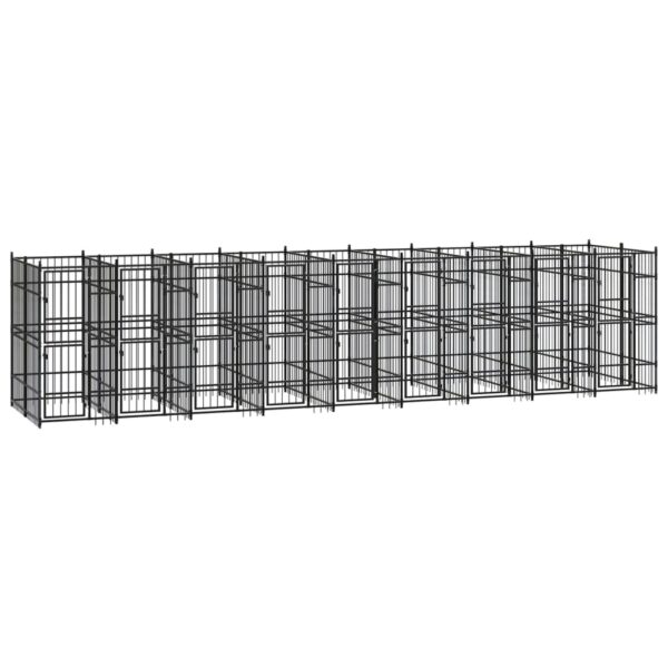 vidaXL Outdoor Dog Kennel Steel 178.6 ftÂ²