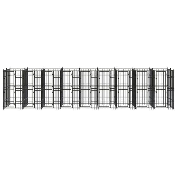 vidaXL Outdoor Dog Kennel Steel 178.6 ftÂ² - Image 2