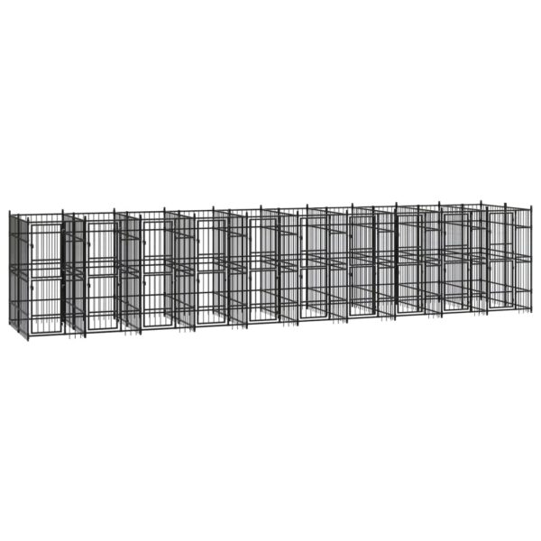 vidaXL Outdoor Dog Kennel Steel 198.4 ftÂ²