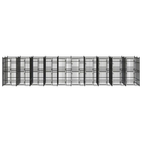 vidaXL Outdoor Dog Kennel Steel 198.4 ftÂ² - Image 2