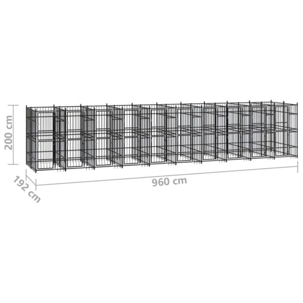 vidaXL Outdoor Dog Kennel Steel 198.4 ftÂ² - Image 7