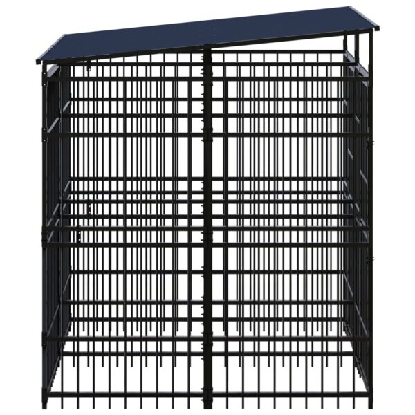 vidaXL Outdoor Dog Kennel with Roof Steel 39.7 ftÂ² - Image 3