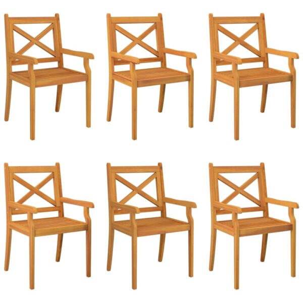 vidaXL Patio Dining Chairs 6 pcs Solid Wood Acacia - Image 2