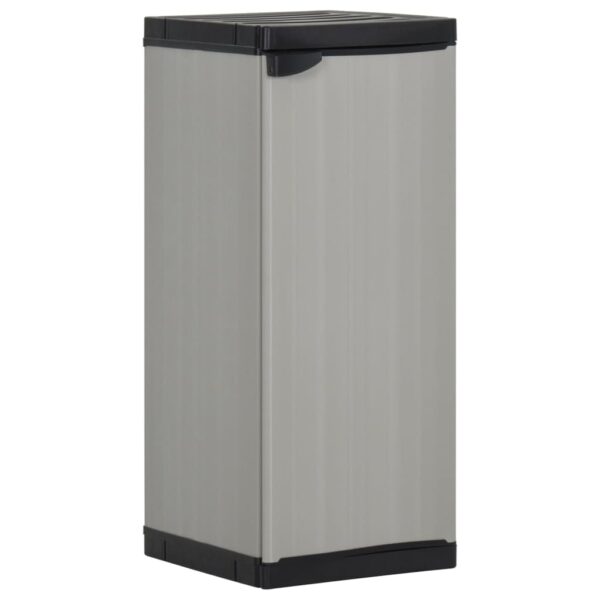 vidaXL Garden Storage Cabinet with 1 Shelf Gray and Black 13.8"x15.7"x33.5"