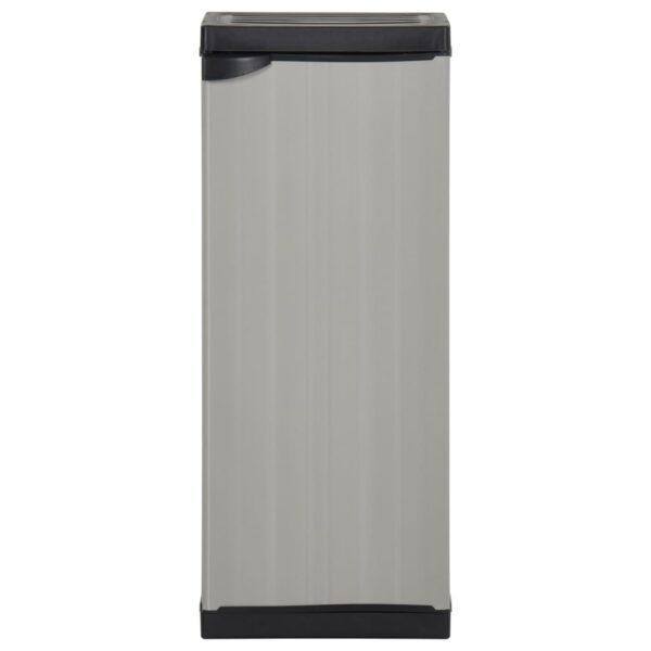 vidaXL Garden Storage Cabinet with 1 Shelf Gray and Black 13.8"x15.7"x33.5" - Image 2