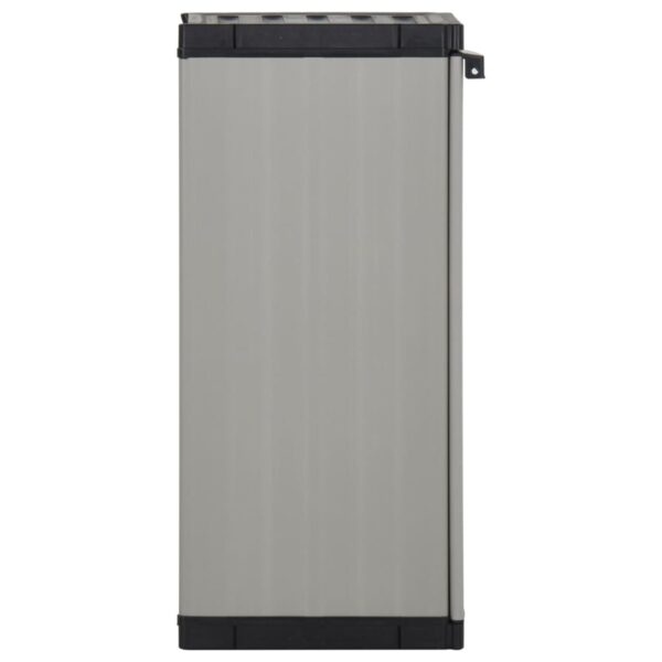 vidaXL Garden Storage Cabinet with 1 Shelf Gray and Black 13.8"x15.7"x33.5" - Image 4