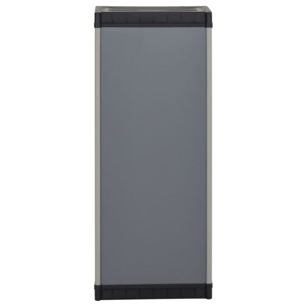 vidaXL Garden Storage Cabinet with 1 Shelf Gray and Black 13.8"x15.7"x33.5" - Image 5