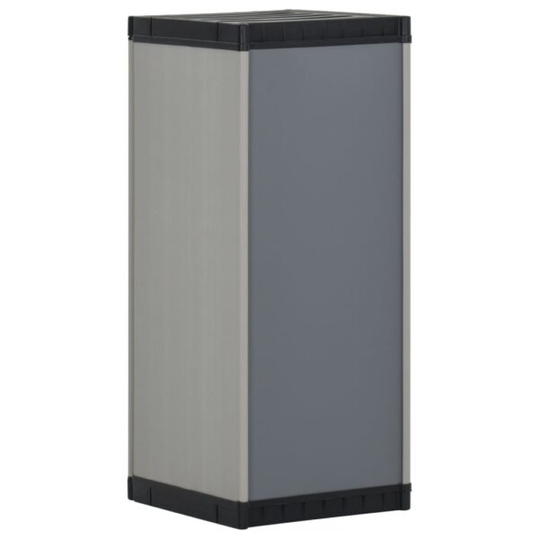 vidaXL Garden Storage Cabinet with 1 Shelf Gray and Black 13.8"x15.7"x33.5" - Image 6