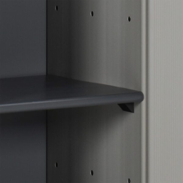 vidaXL Garden Storage Cabinet with 1 Shelf Gray and Black 13.8"x15.7"x33.5" - Image 7