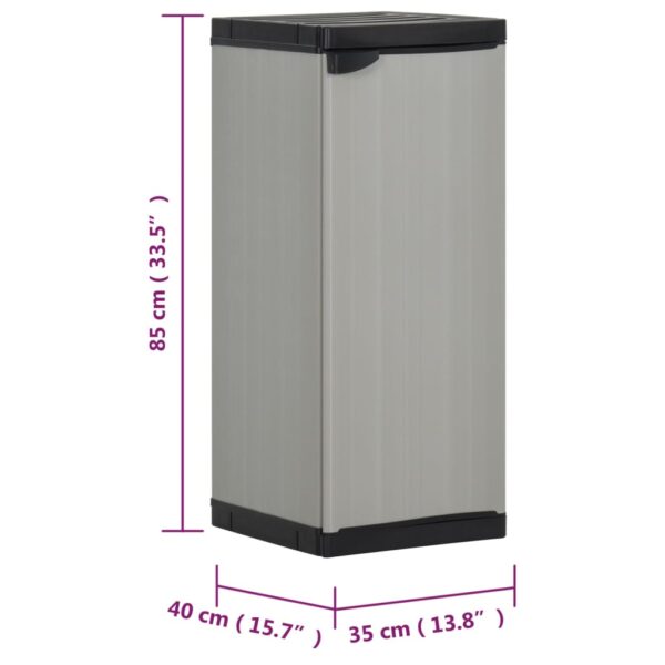 vidaXL Garden Storage Cabinet with 1 Shelf Gray and Black 13.8"x15.7"x33.5" - Image 9