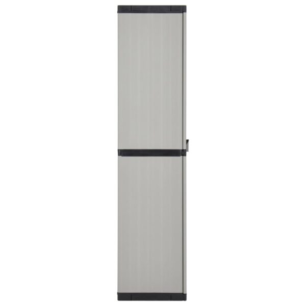 vidaXL Garden Storage Cabinet with 3 Shelves Gray&Black 26.8"x15.7"x66.1" - Image 4