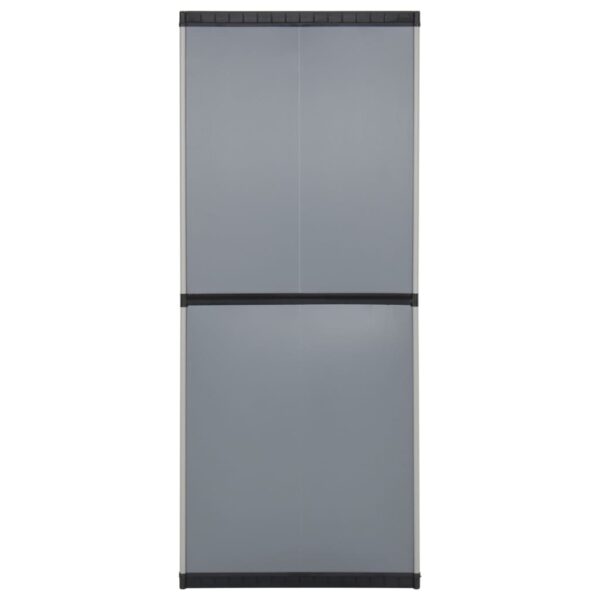 vidaXL Garden Storage Cabinet with 3 Shelves Gray&Black 26.8"x15.7"x66.1" - Image 5