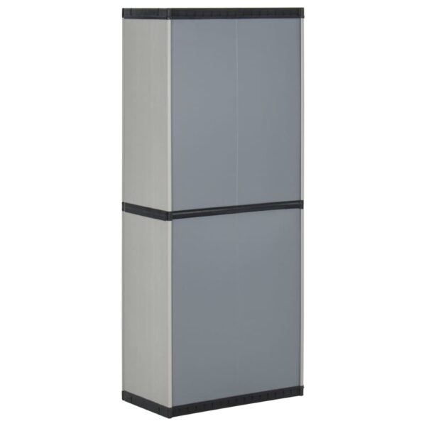 vidaXL Garden Storage Cabinet with 3 Shelves Gray&Black 26.8"x15.7"x66.1" - Image 6