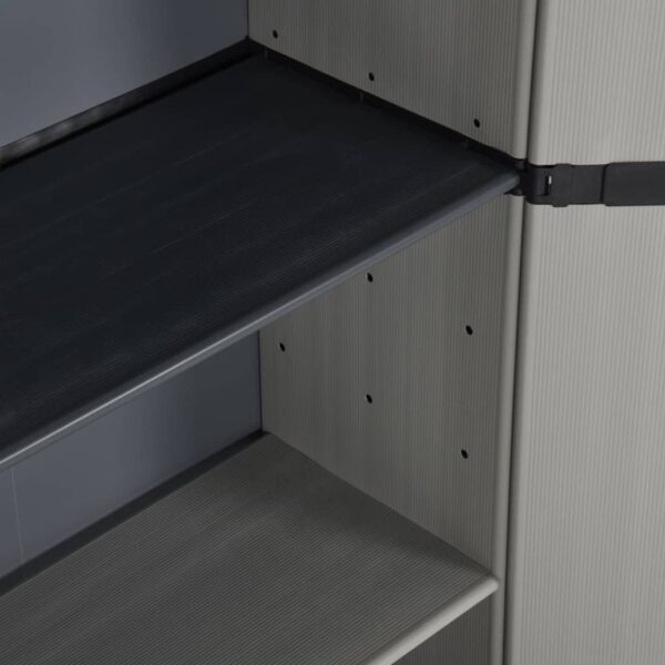 vidaXL Garden Storage Cabinet with 3 Shelves Gray&Black 26.8"x15.7"x66.1" - Image 8