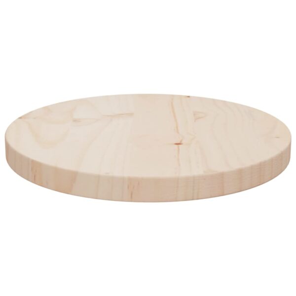 vidaXL Table Top Ã˜11.8"x1" Solid Wood Pine - Image 2