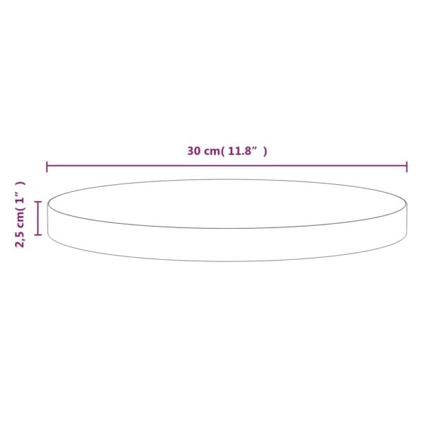 vidaXL Table Top Ã˜11.8"x1" Solid Wood Pine - Image 6