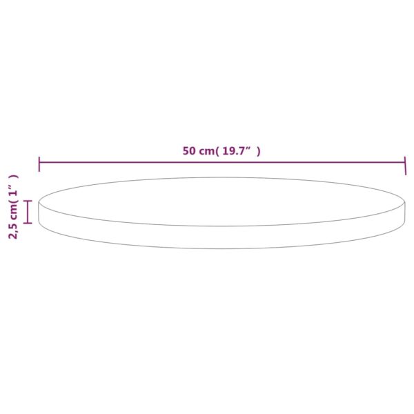 vidaXL Table Top Ã˜19.7"x1" Solid Wood Pine - Image 6