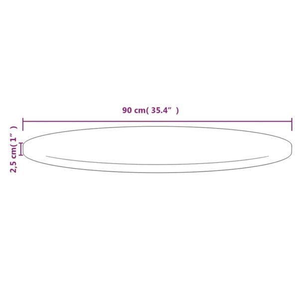 vidaXL Table Top Ã˜35.4"x1" Solid Wood Pine - Image 6