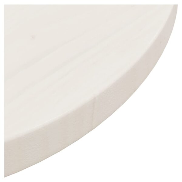 vidaXL Table Top White Ã˜15.7"x1" Solid Wood Pine - Image 4