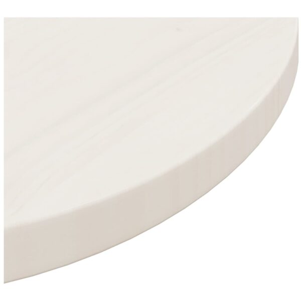 vidaXL Table Top White Ã˜19.7"x1" Solid Wood Pine - Image 4