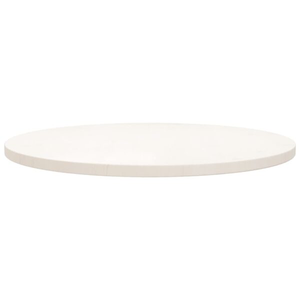 vidaXL Table Top White Ã˜27.6"x1" Solid Wood Pine - Image 2