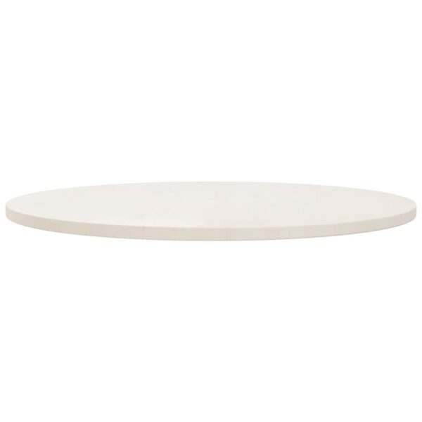 vidaXL Table Top White Ã˜35.4"x1" Solid Wood Pine - Image 2